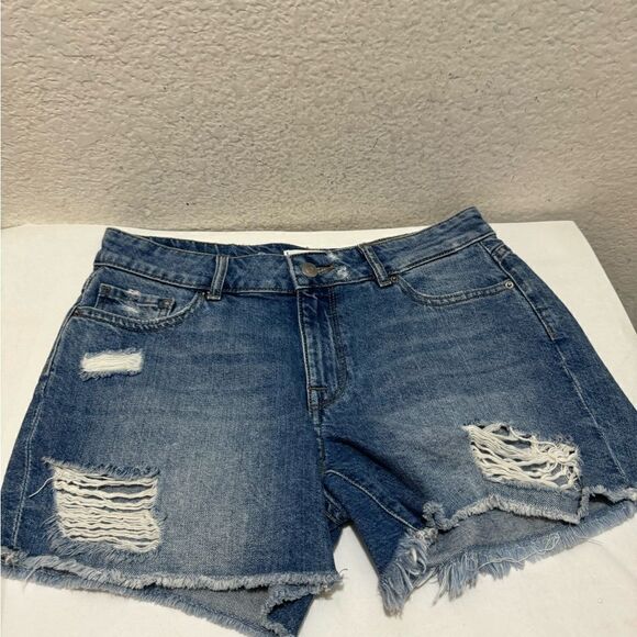 DL1961 Distressed Denim Jean Cut Off Shorts Karlie Boyfriend Shorts 28 - Picture 1 of 12
